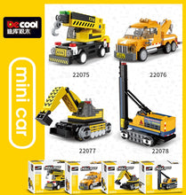 Load image into Gallery viewer, 4pcs/set Decool mini Blocks Kids Building Toys Engineering Vehicle Truck Model Puzzle Boys DIY Bricks Holiday Gift Home Decor 22075 22076 22077 22078