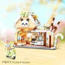 Load image into Gallery viewer, LOZ mini Blocks Kids Building Toys Puzzle Panda Ice-cream House With Lighting Bricks Girls Gift Home Decor 1380