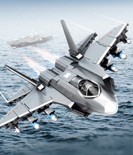 Load image into Gallery viewer, Sembo Block Kids Building Toys Boys Bricks Puzzle Men Gift Chinese Fighter Plane J-35 Model Home Decor 202244