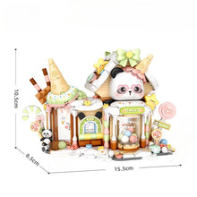 Load image into Gallery viewer, LOZ mini Blocks Kids Building Toys Puzzle Panda Ice-cream House With Lighting Bricks Girls Gift Home Decor 1380