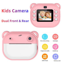 Load image into Gallery viewer, Children Digital Camera Instant Print for Kids Thermal Print Camera Photo Printing Camera Video Toys +32G Memory Card
