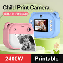 Load image into Gallery viewer, Children Digital Camera Instant Print for Kids Thermal Print Camera Photo Printing Camera Video Toys +32G Memory Card