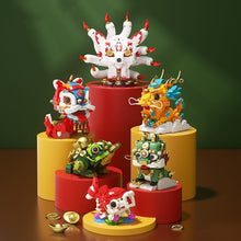 Load image into Gallery viewer, JAKI Blocks Kids Building Toys DIY Bricks Chinese Culture Kylin Lion Lucky Koi Girls Puzzle New Year Gift Holiday Home Decor 5130 5131 5132 5135 5136 5137 BK021