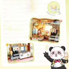 Load image into Gallery viewer, LOZ mini Blocks Kids Building Toys Puzzle Panda Ice-cream House With Lighting Bricks Girls Gift Home Decor 1380