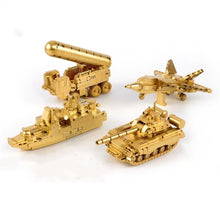 Load image into Gallery viewer, MINI Blocks Kids Building Toys Boys Puzzle Golden Military Bricks Tank Frigate Fighter Plane Missile Vehicles Model Home Decor Men Gifts 66833 66834 66835 66836
