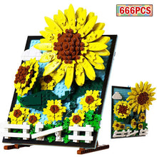 Load image into Gallery viewer, QZL Blocks Kids Building Toys DIY Bricks Sunflower Decorative Painting Puzzle Home Decor Women Girls Gift 92003