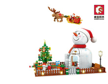 Load image into Gallery viewer, 601156 Sembo Blocks Kids Building Bricks Toys Snowman Puzzle Christmas gift with Lighting