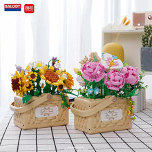 Load image into Gallery viewer, BALODY mini Blocks Kids Building Toys Rose Sunflower Basket of Flowers With Lighting Girls Women Gift Home Decor 21071 21072