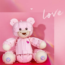 Load image into Gallery viewer, JAKI Blocks Kids Building Toys DIY Bricks Pink Bear Girls Gift Holiday Birthday Home Decor 8133