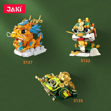 Load image into Gallery viewer, JAKI Blocks Kids Building Toys DIY Bricks Chinese Culture Kylin Lion Lucky Koi Girls Puzzle New Year Gift Holiday Home Decor 5130 5131 5132 5135 5136 5137 BK021