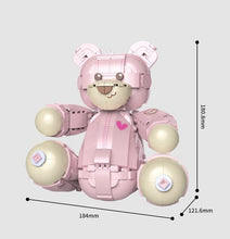 Load image into Gallery viewer, JAKI Blocks Kids Building Toys DIY Bricks Pink Bear Girls Gift Holiday Birthday Home Decor 8133