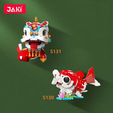 Load image into Gallery viewer, JAKI Blocks Kids Building Toys DIY Bricks Chinese Culture Kylin Lion Lucky Koi Girls Puzzle New Year Gift Holiday Home Decor 5130 5131 5132 5135 5136 5137 BK021