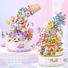 Load image into Gallery viewer, 1953 1954 1957 LOZ mini Blocks Kids Building Bricks Toys Flowers Puzzle with Lighting Music Box Girls Women Holiday Gift Christmas Presents Home Decor