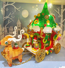 Load image into Gallery viewer, Panlos Blocks Kids Building Bricks Toys Puzzle Girls Christmas Elk Cart Girls Boys Gift with Lighting 601012