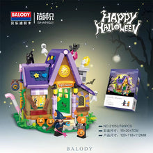 Load image into Gallery viewer, BALODY mini Blocks Kids Building Toys Halloween House Puzzle Holiday Gift Home Decor With Lighting 21052