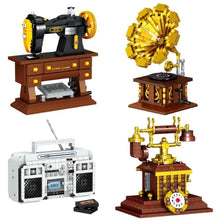Load image into Gallery viewer, ZHEGAO 00936-939 mini Blocks Kids Building Bricks Girls Toys Boys Puzzle Sewing Machine Phonograph Radio Telephone Model Adult Gift