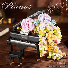 Load image into Gallery viewer, BALODY mini Blocks Kids Building Toys Violin Piano Flowers With Lighting Girls Women Gift Home Decor 21228 21194