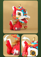 Load image into Gallery viewer, JAKI Blocks Kids Building Toys DIY Bricks Chinese Culture Kylin Lion Lucky Koi Girls Puzzle New Year Gift Holiday Home Decor 5130 5131 5132 5135 5136 5137 BK021