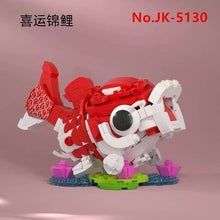Load image into Gallery viewer, JAKI Blocks Kids Building Toys DIY Bricks Chinese Culture Kylin Lion Lucky Koi Girls Puzzle New Year Gift Holiday Home Decor 5130 5131 5132 5135 5136 5137 BK021