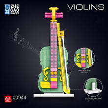 Load image into Gallery viewer, ZG 00942-00947 mini Blocks Kids Building Bricks Toys Musical Instruments Puzzle Girls Gift Guitar Piano Volin Chinese lute