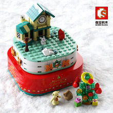 Load image into Gallery viewer, 601162 Sembo Blocks Kids Building Bricks Toys Music box Snowman Puzzle Christmas gift with Lighting