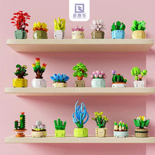 Load image into Gallery viewer, 12pcs/set QZL Blocks Kids Building Toys Bricks Girls Flowers Potted Plant Puzzle Home Decor Womens Gift 92004