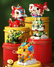 Load image into Gallery viewer, JAKI Blocks Kids Building Toys DIY Bricks Chinese Culture Kylin Lion Lucky Koi Girls Puzzle New Year Gift Holiday Home Decor 5130 5131 5132 5135 5136 5137 BK021