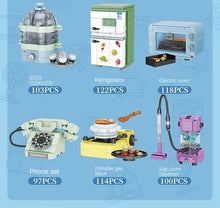 Load image into Gallery viewer, 12pcs/set Kids Building Blocks Toys DIY Bricks Toys MINI Home Appliances Puzzle Playing House Game Girls Gift FC8274