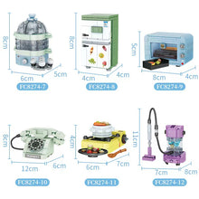 Load image into Gallery viewer, 12pcs/set Kids Building Blocks Toys DIY Bricks Toys MINI Home Appliances Puzzle Playing House Game Girls Gift FC8274