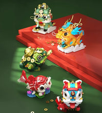 Load image into Gallery viewer, JAKI Blocks Kids Building Toys DIY Bricks Chinese Culture Kylin Lion Lucky Koi Girls Puzzle New Year Gift Holiday Home Decor 5130 5131 5132 5135 5136 5137 BK021