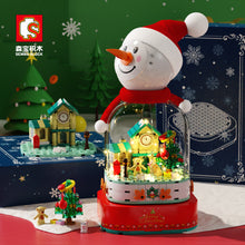 Load image into Gallery viewer, 601162 Sembo Blocks Kids Building Bricks Toys Music box Snowman Puzzle Christmas gift with Lighting