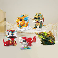 Load image into Gallery viewer, JAKI Blocks Kids Building Toys DIY Bricks Chinese Culture Kylin Lion Lucky Koi Girls Puzzle New Year Gift Holiday Home Decor 5130 5131 5132 5135 5136 5137 BK021