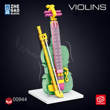 Load image into Gallery viewer, ZG 00942-00947 mini Blocks Kids Building Bricks Toys Musical Instruments Puzzle Girls Gift Guitar Piano Volin Chinese lute