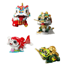 Load image into Gallery viewer, JAKI Blocks Kids Building Toys DIY Bricks Chinese Culture Kylin Lion Lucky Koi Girls Puzzle New Year Gift Holiday Home Decor 5130 5131 5132 5135 5136 5137 BK021