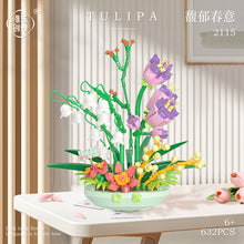 Load image into Gallery viewer, WL2113 2115 Kids Building Blocks DIY Flower Bricks Girls Toys Pot Plant Puzzle Women Gift Home Decor