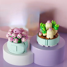 Load image into Gallery viewer, 12pcs/set QZL Blocks Kids Building Toys Bricks Girls Flowers Potted Plant Puzzle Home Decor Womens Gift 92004