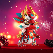 Load image into Gallery viewer, JAKI Blocks Kids Building Toys DIY Bricks Chinese Culture Mythical Puzzle Dragon New Year Gift Home Decorations Presents 5138