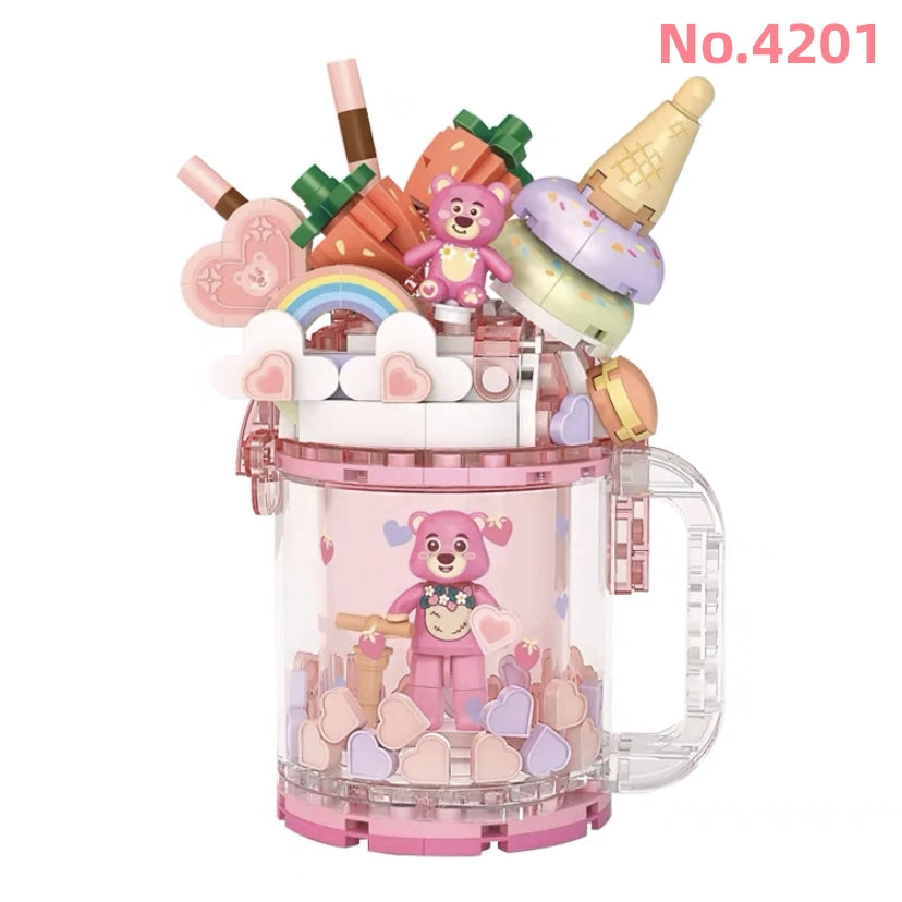 LOZ mini Blocks Kids Building Toys DIY Bricks Cute Quicksand Cup Girls Gift Home Decor 4201 4202 4203 4204 4205 4206
