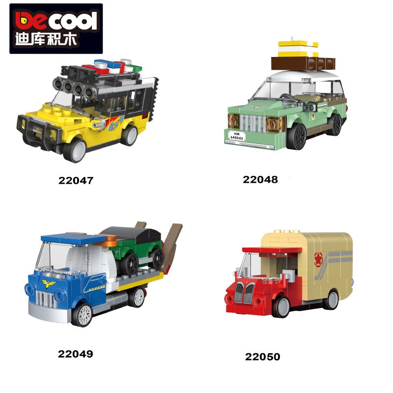 4pcs/set Decool mini Blocks Kids Building Toys Car Model Puzzle Boys DIY Bricks Holiday Gift Home Decor 22047 22048 22049 22050