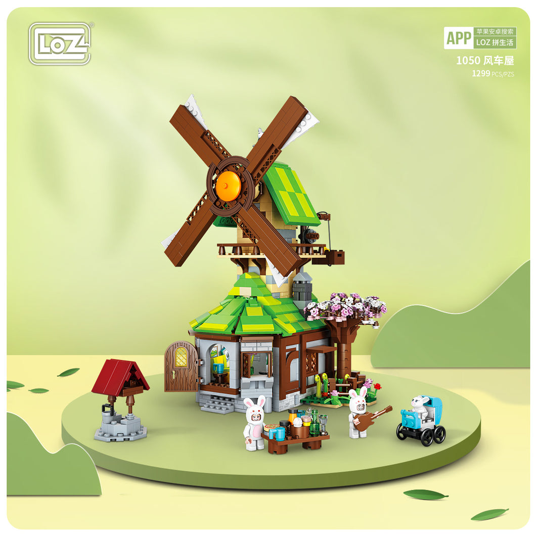 LOZ mini Blocks Kids Building Bricks Toys  Puzzle Windmill House Home Decor Gift 1050