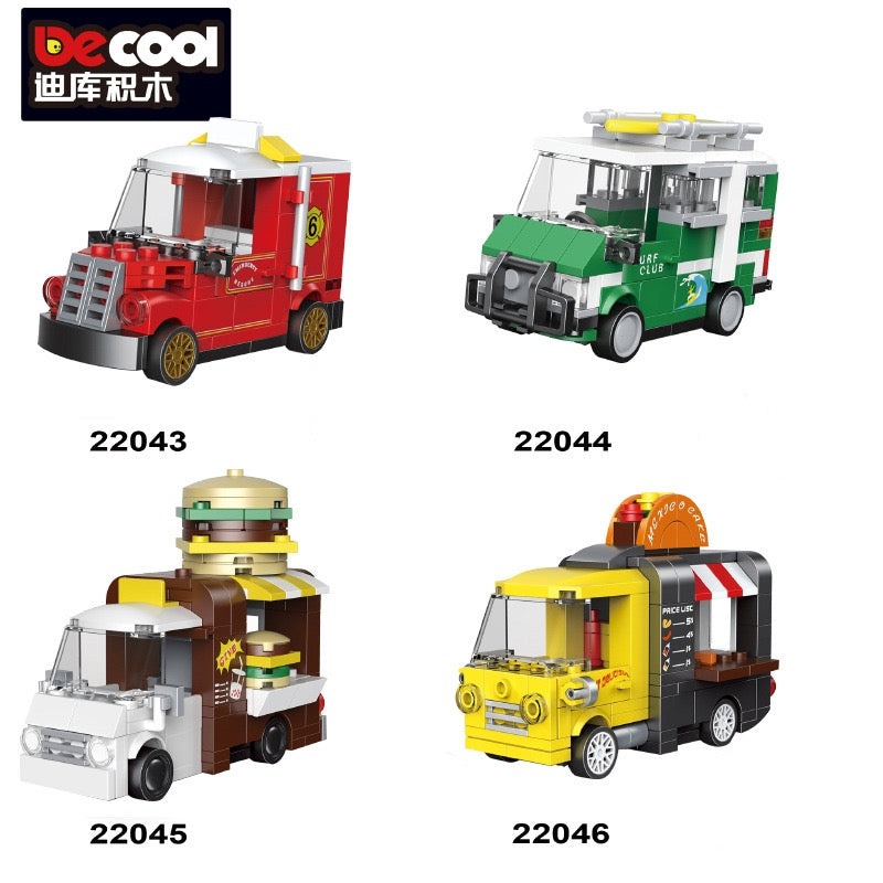 4pcs/set Decool mini Blocks Kids Building Toys Car Model Puzzle Boys DIY Bricks Holiday Gift Home Decor 22043 22044 22045 22046