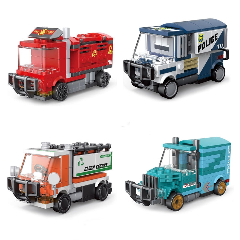 4pcs/set Decool mini Blocks Kids Building Toys Car Model Puzzle Boys DIY Bricks Holiday Gift Home Decor 22067 22068 22069 22070