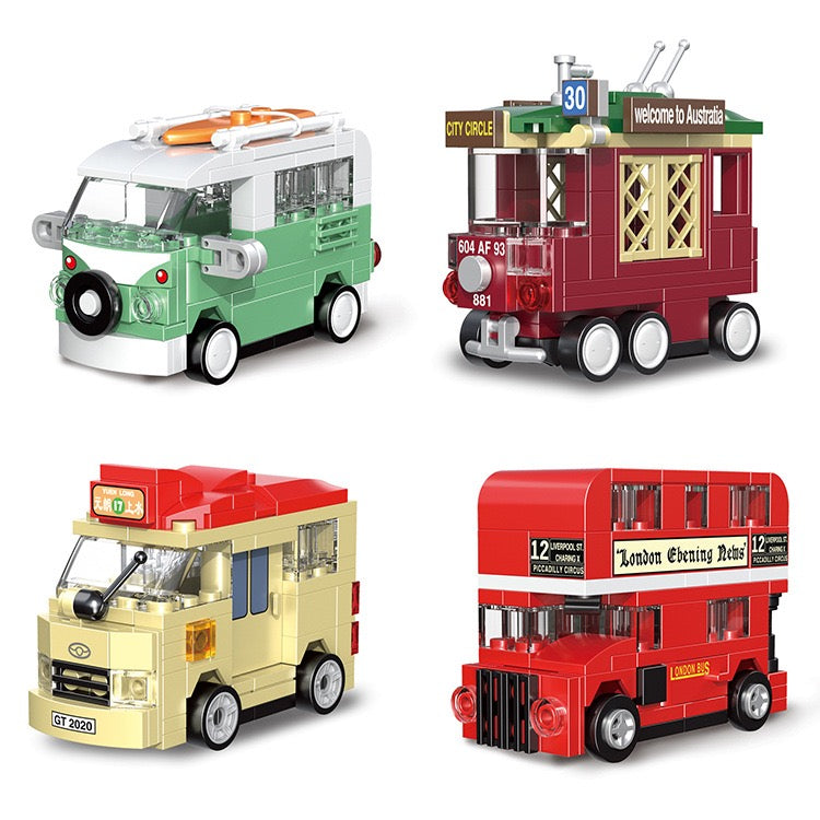 4pcs/set Decool mini Blocks Kids Building Toys Car Model Puzzle Boys DIY Bricks Holiday Gift Home Decor 22023  22024 22025 22026