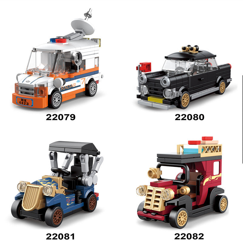 4pcs/set Decool mini Blocks Kids Building Toys Vehicle Truck Model Puzzle Boys DIY Bricks Holiday Gift Home Decor 22079 22080 22081 22082