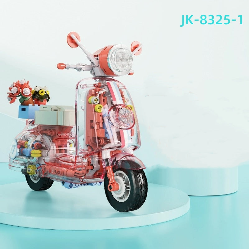 JAKI Blocks Kids Building Toys DIY Bricks Motorbike Vespa Model Puzzle Home Decor Girls Presents Women Gift 8325