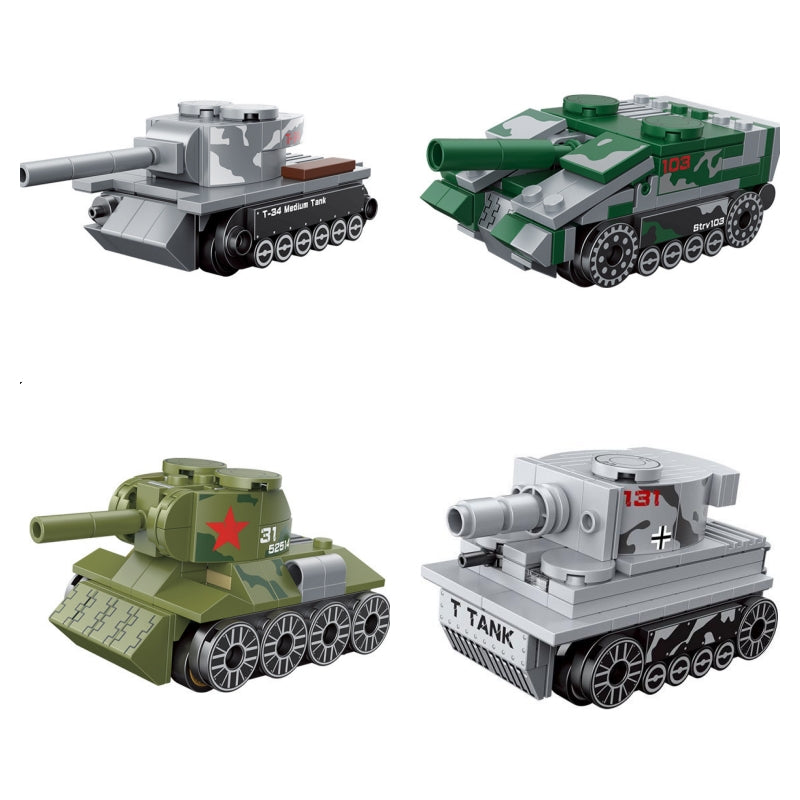 4pcs/set Decool mini Blocks Kids Building Toys Tank Model Puzzle Boys DIY Bricks Holiday Gift Home Decor 22063 22064 22065 22066