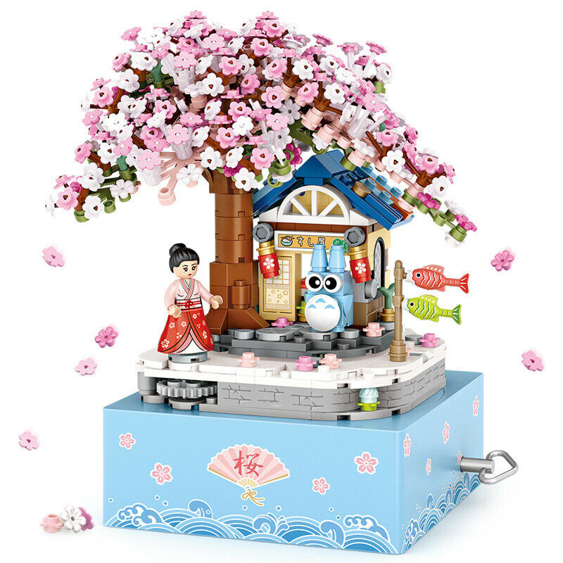 LOZ 1221 mini Blocks Kids Building Toys Cherry Blossom Puzzle Gift Music Box