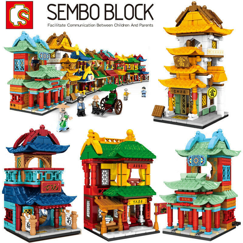 4pcs/set Sembo Kids Building Toys Blocks Teens Puzzle Chinese Style 601136-39 no box