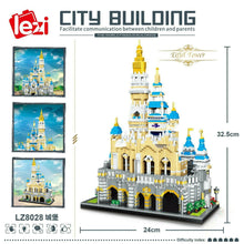 Load image into Gallery viewer, Lezi mini Blocks Kids Teens Building Toys Adult DIY Bricks Puzzle Blue Castle Girls Gift 8028
