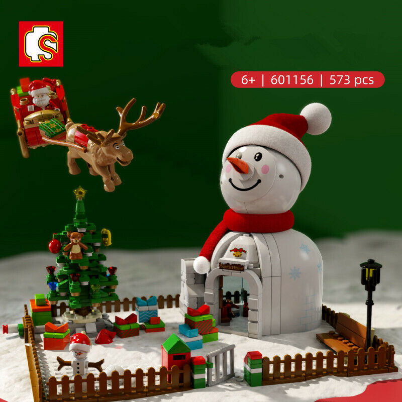601156 Sembo Blocks Kids Building Bricks Toys Snowman Puzzle Christmas gift with Lighting